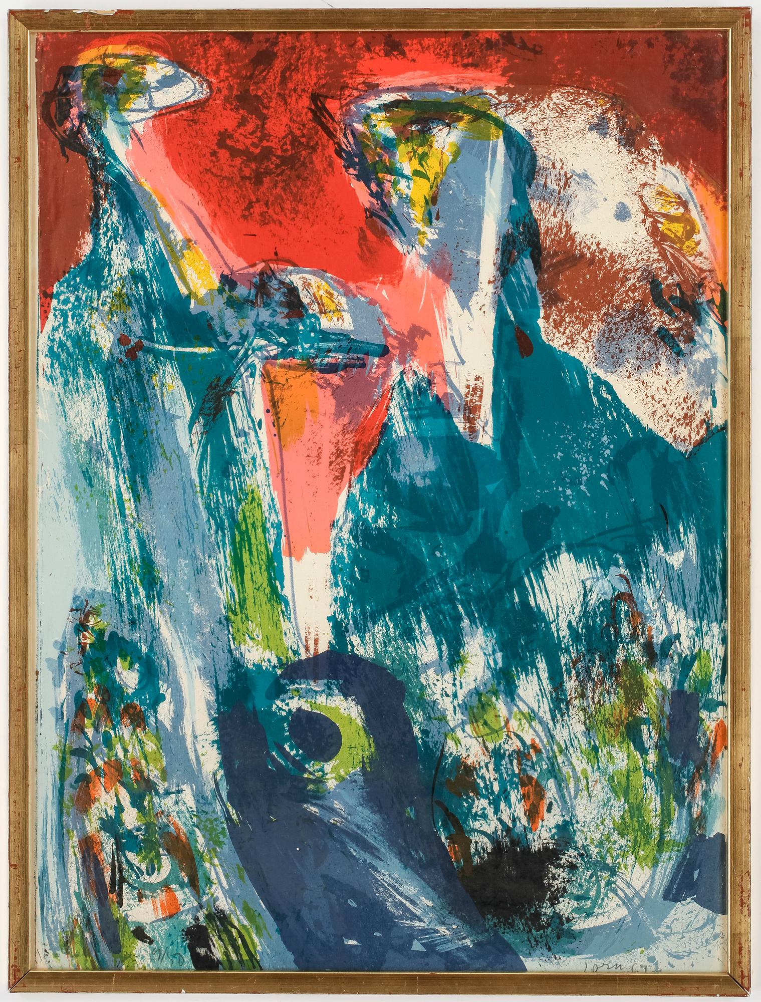 ASGER JORN, färglitografi, signerad och daterad 67. Numrerad 9/50.