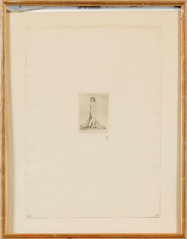 GERHARD HENNING, 8 st, etsningar, teckning samt mezzotint.