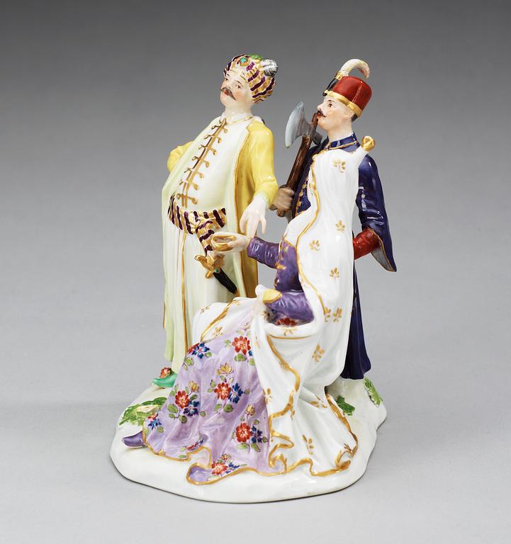 A Meissen figure group representing 'Polnische Verlobung', /.