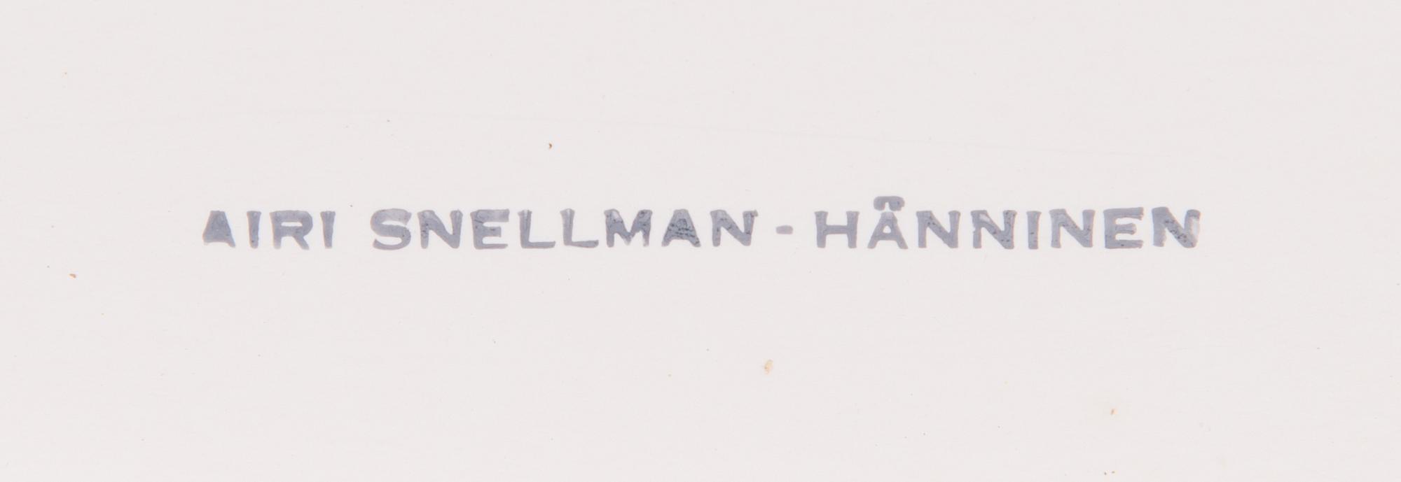 Airi Snellman-Hänninen, an original draft for a rug, mixed media, stamp signature.