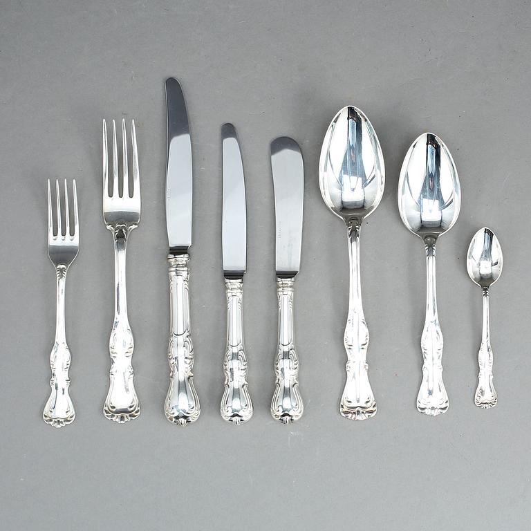BESTICKSERVIS, 86 delar, silver, modell "Prins Albert", GAB, mest 1970-tal. Tot ca 3780 gram.