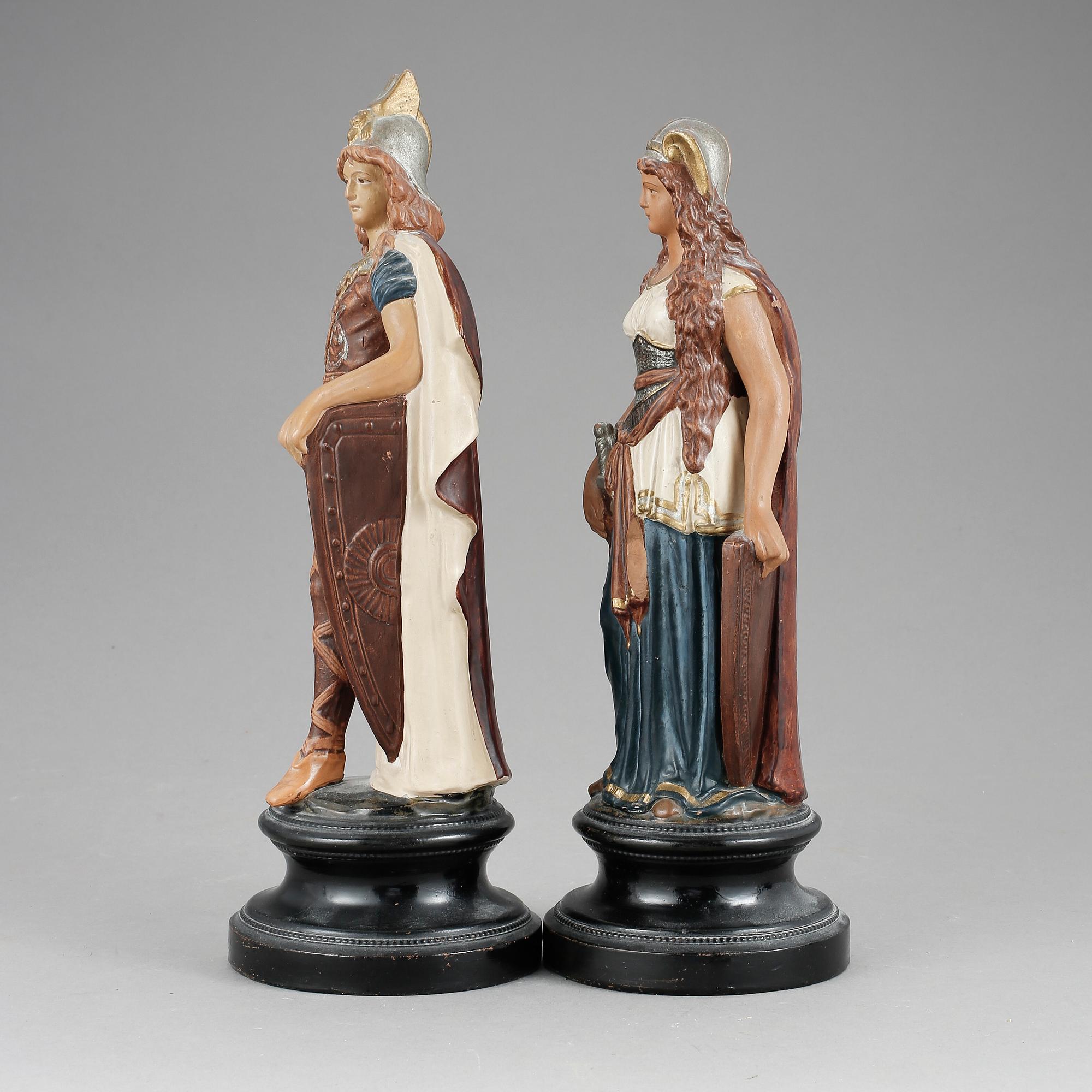 FIGURINER, ett par, keramik, Uffrecht & Co, Tyskland, 1800-talets slut.