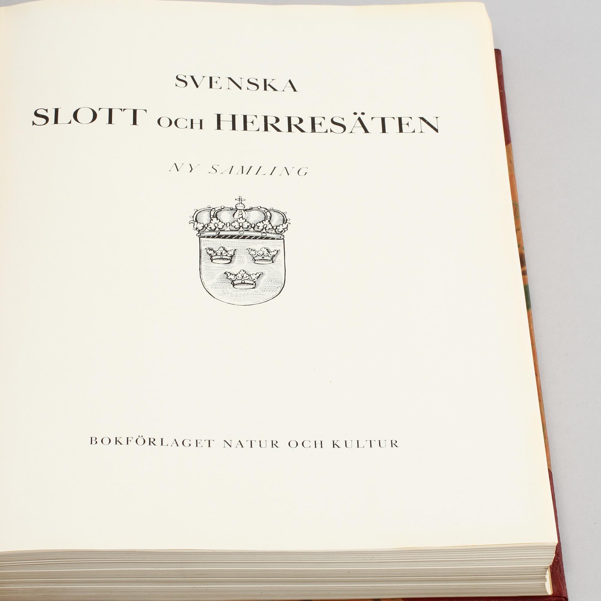 BÖCKER, 3 volymer, Svenska Slott och Herresäten, ny samling, Natur och Kultur 1934.