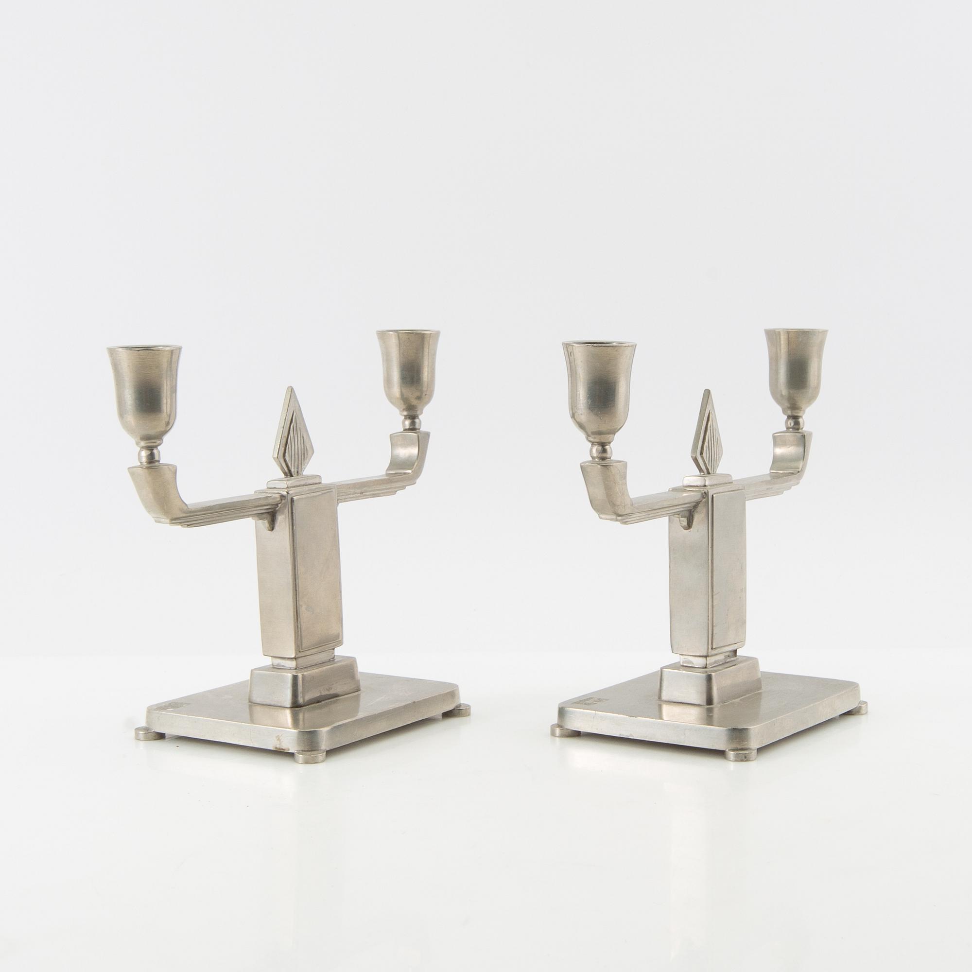 Candelabra, a pair, GAB, 20th century.