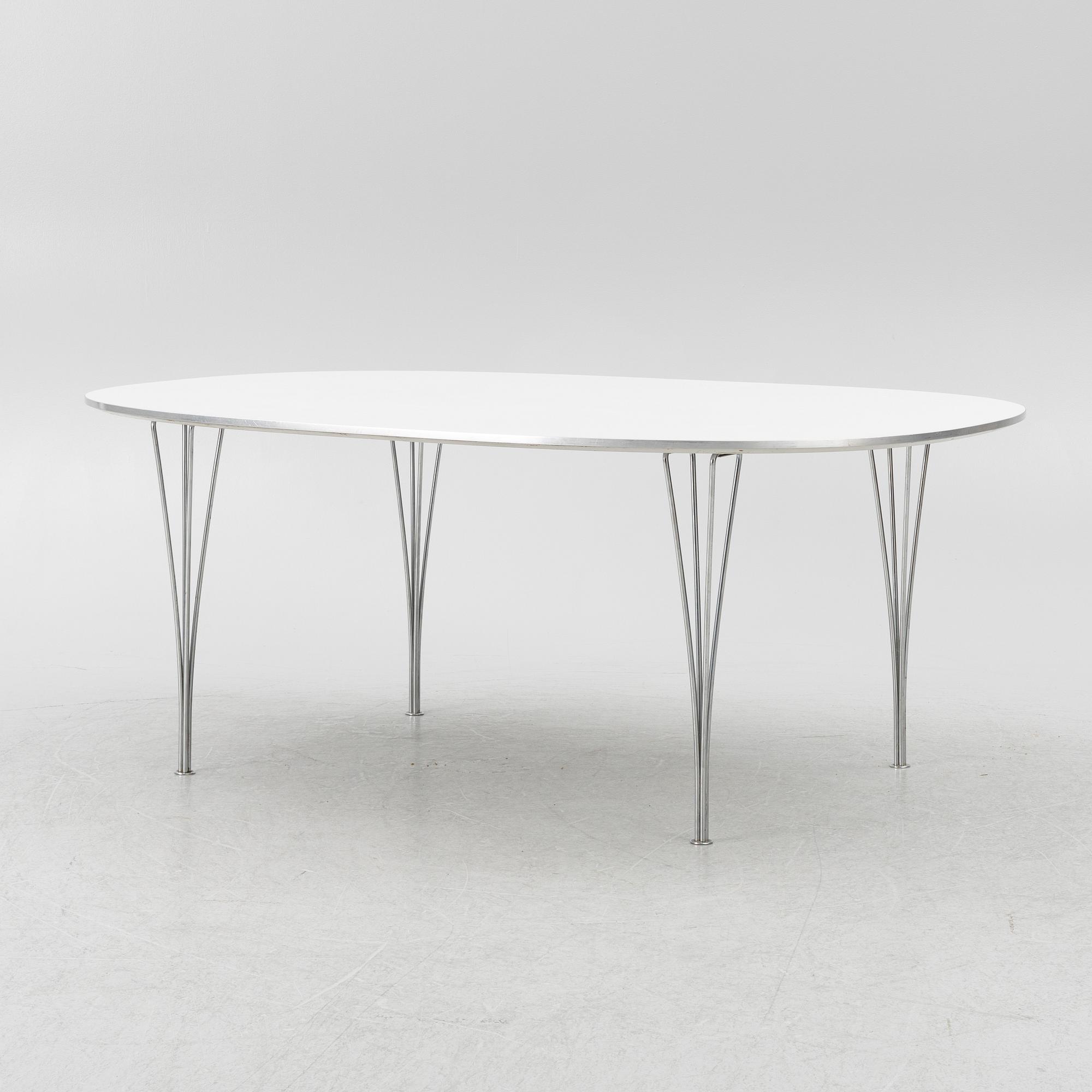 Bruno Mathsson, & Piet Hein, dining table, "Superellipse", Fritz Hansen, Denmark, 1987,