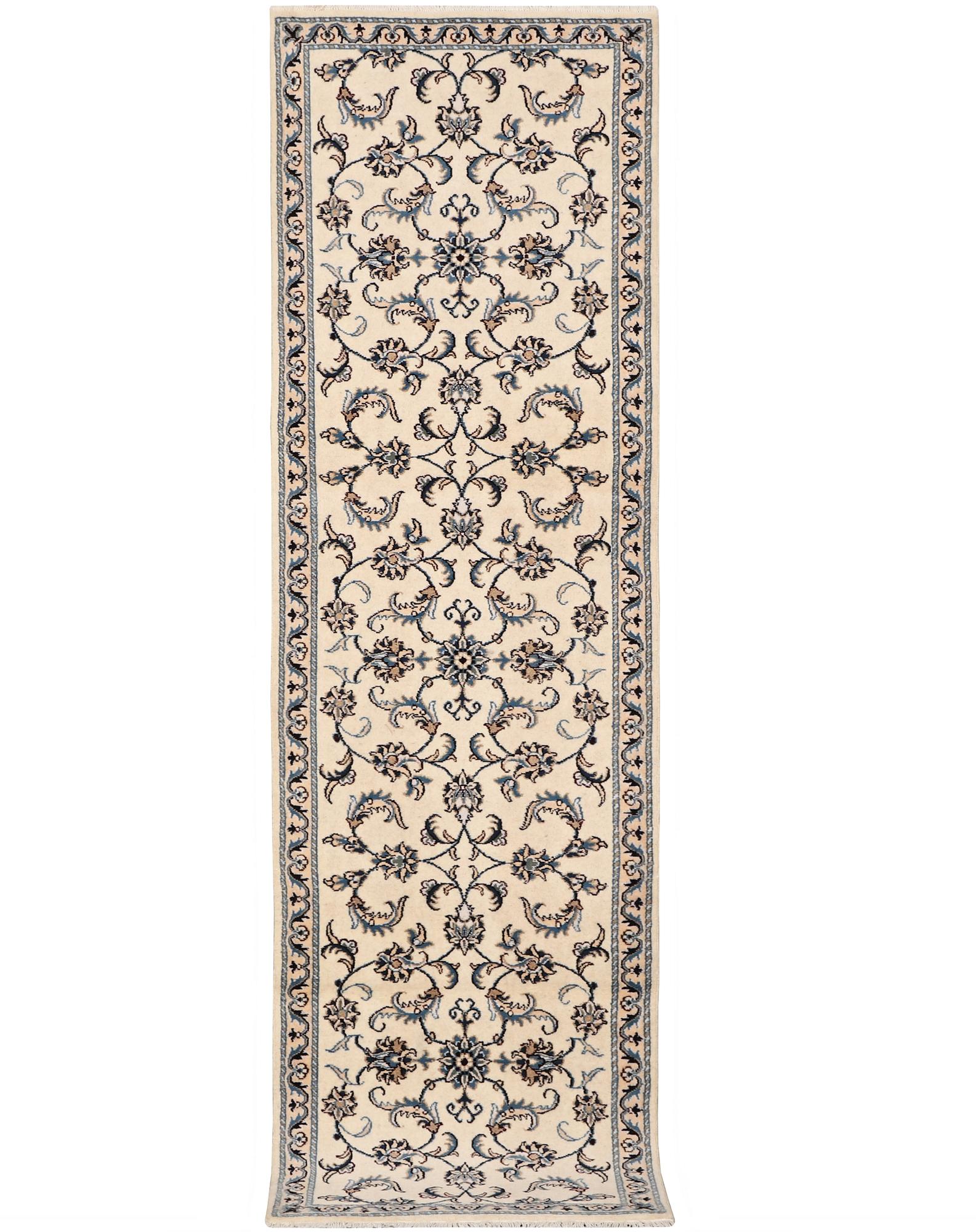 A runner carpet, Nain, part silk, ca 293 x 80 cm.