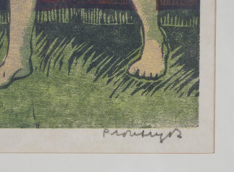 SVEN LJUNGBERG, 2 st, färgträsnitt, signerade och numrerad 135/360 samt provtryck.