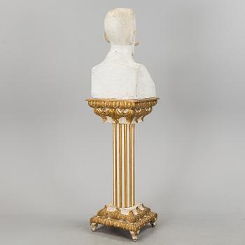 HERMAN NEUJD, a plaster sculpture depicting King Gustaf V, signed and dated 1909.