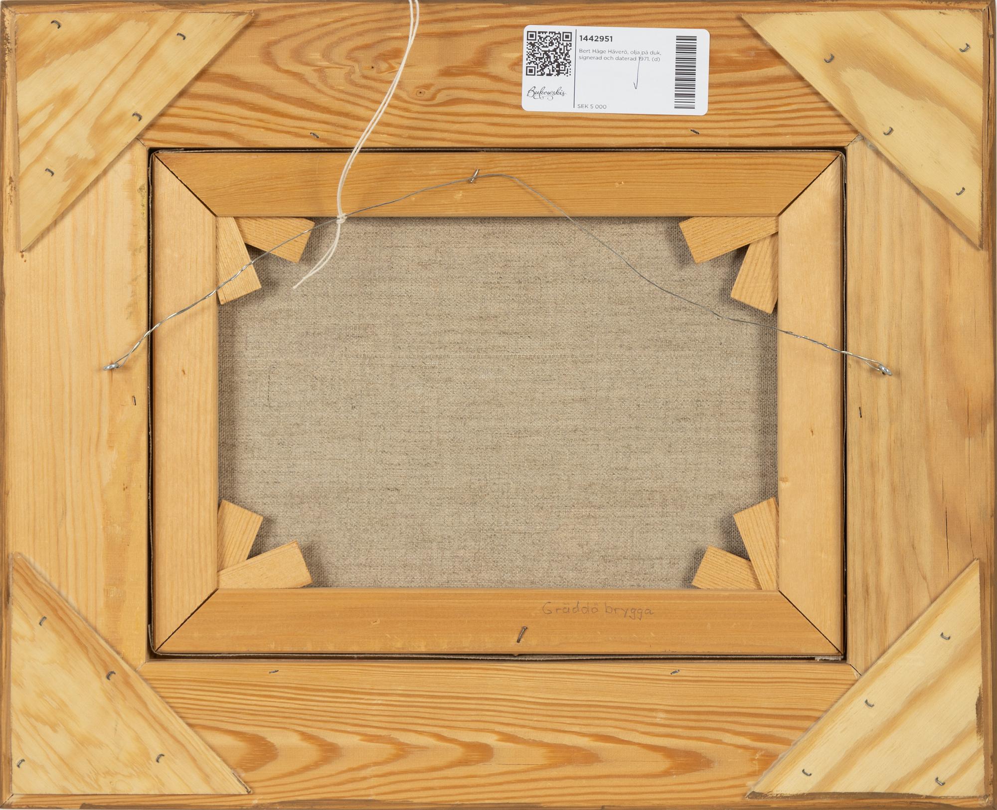 Bert Håge Häverö, olja på duk, signerad och daterad 1971.