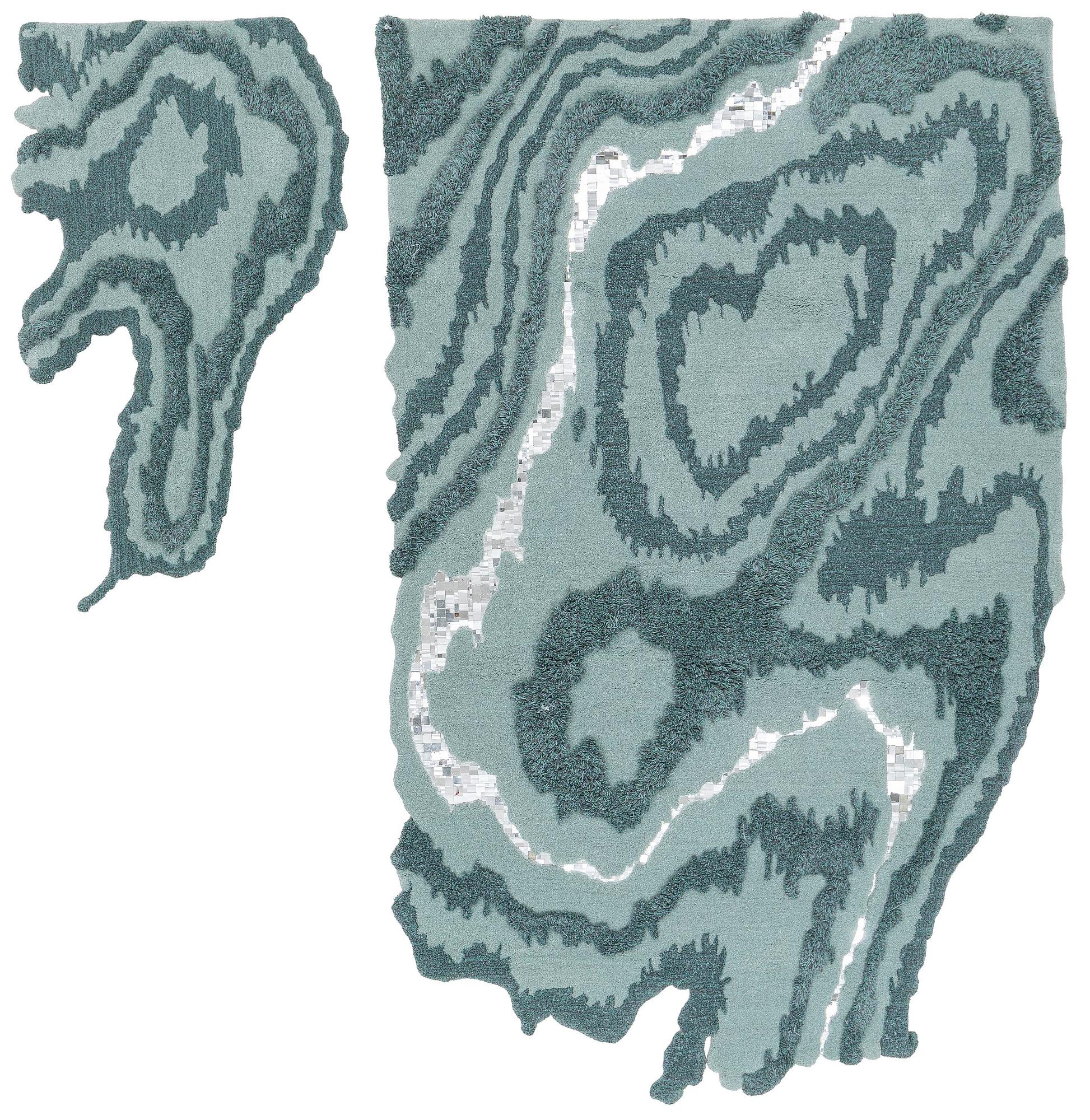 Jonathan ”Ollio” Josefsson, matta, 2 delar, tuftad i relief, ca 250 x178 resp 130 x  73 cm.