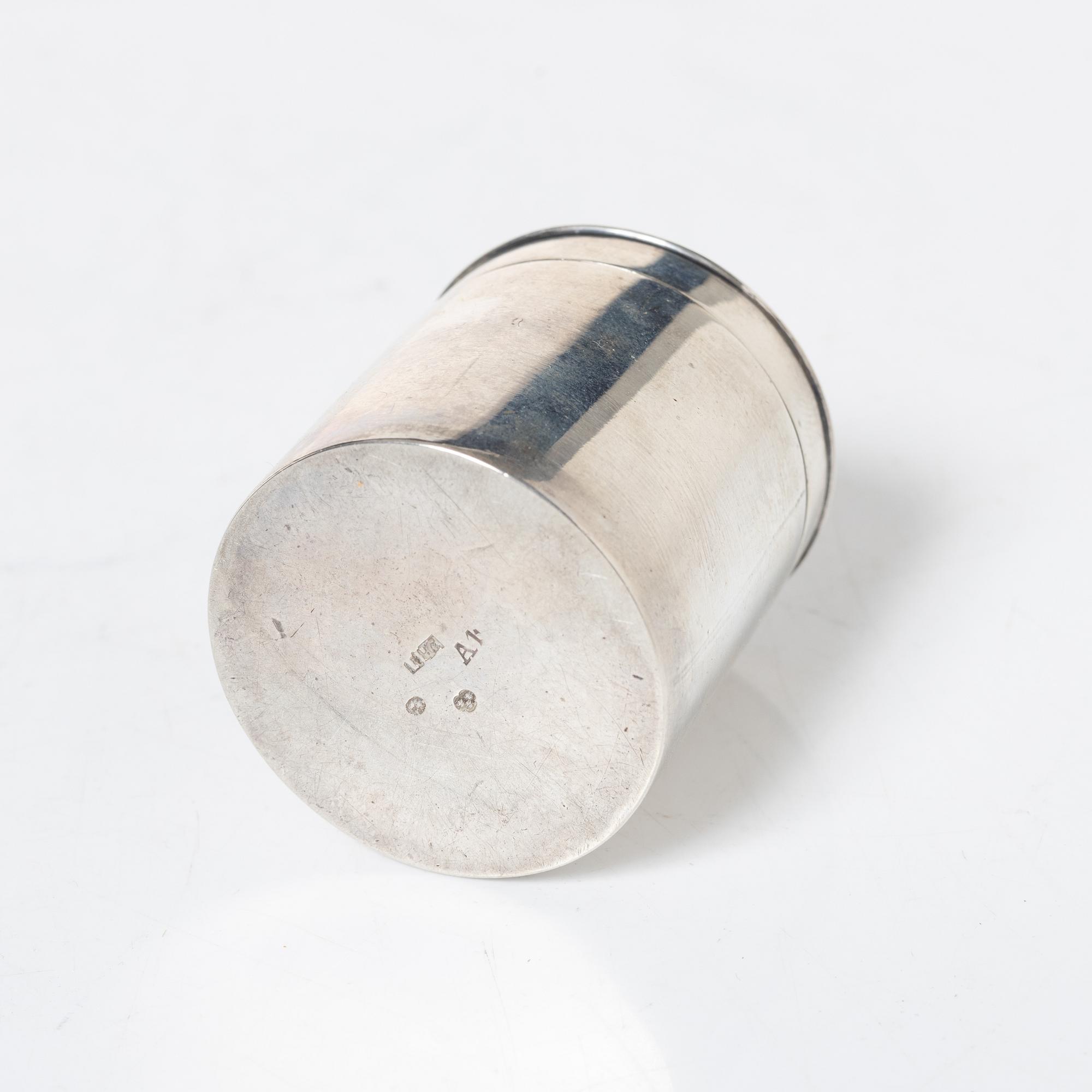 Four Swedish silver boxes, 19th century, most with mark of JP Grönvall, Stockholm.