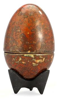 A Hans Hedberg faience egg, Biot, France.