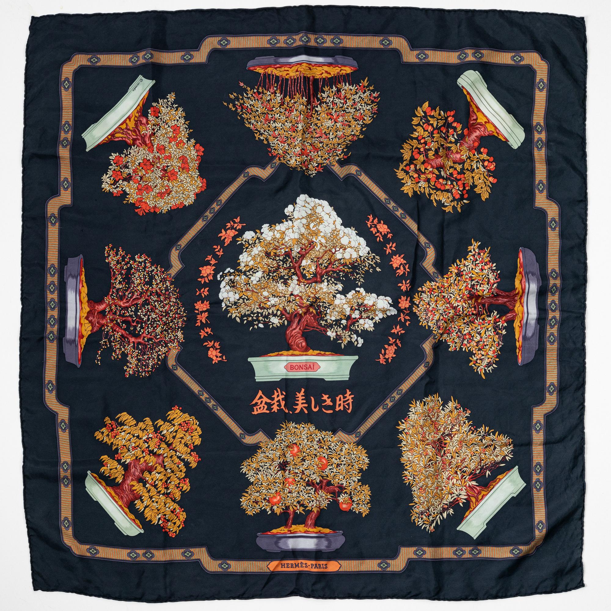 Hermès, scarf, "Les Beaux Jours de Bonsai".