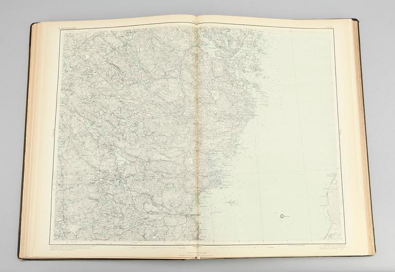 TOPOGRAFISK KARTA samt KARTBOK, 1890 respektive tidigt 1900-tal.