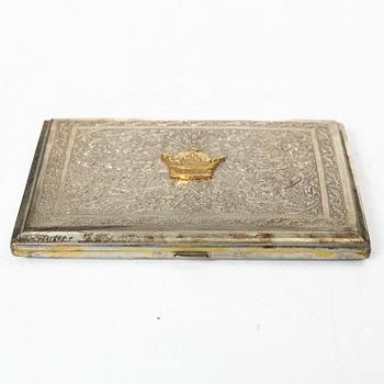 Case, silver, Persian, unmarked.