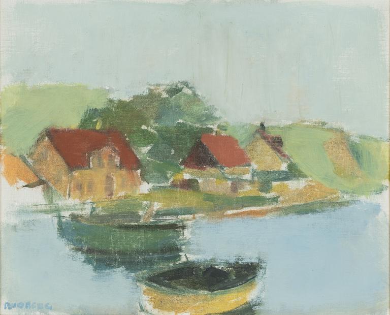 Gustav Rudberg, 'Båtar i Kyrkbackenshamn'.