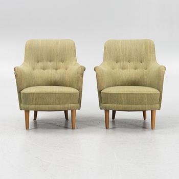 Carl Malmsten, a pair of 'Samsas' easy chairs from OH Sjögren. second part of the 20th Century.