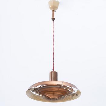 Poul Henningsen, a copper ceiling lamp "PH Tallerken", Louis Poulsen Denmark, second half of the 20th century.