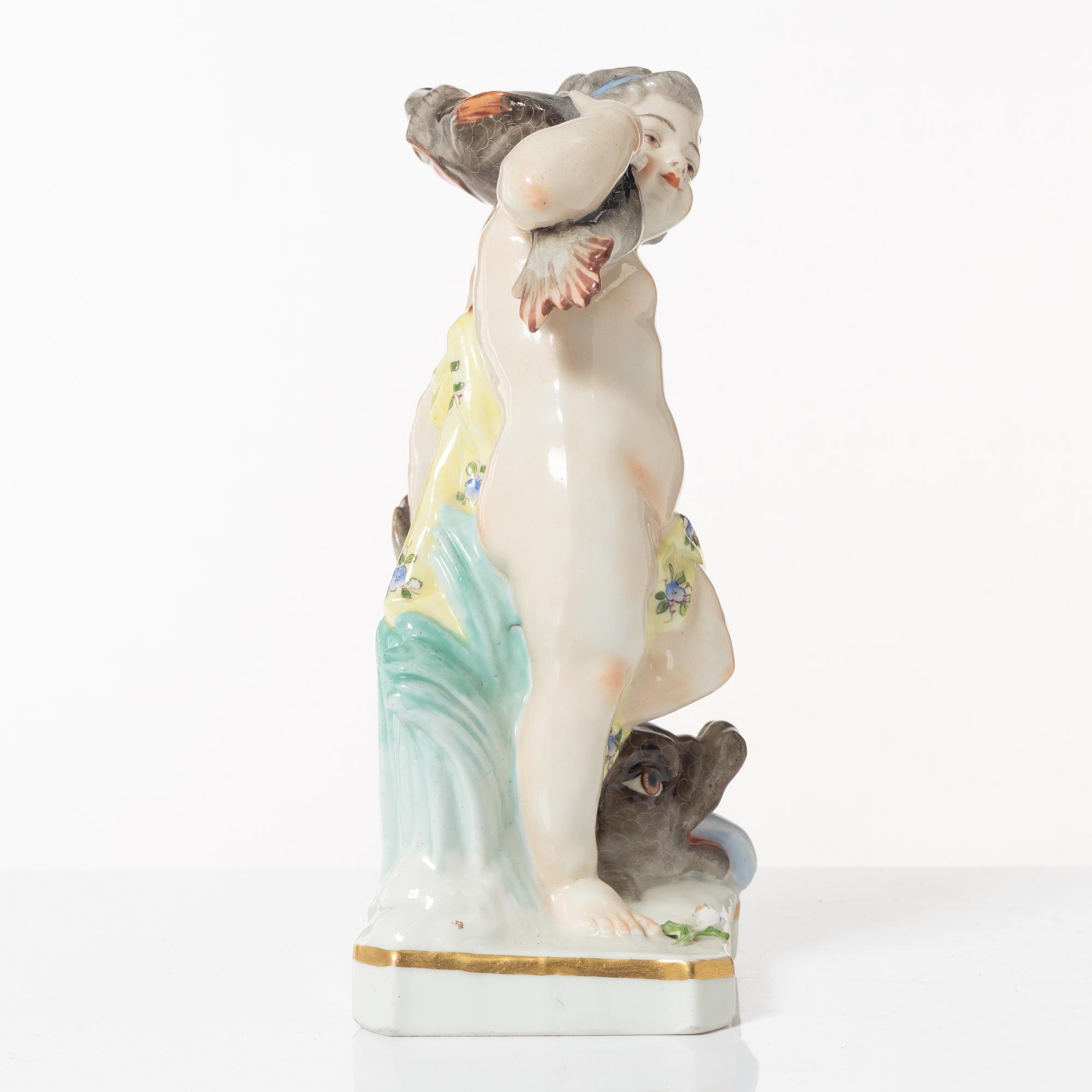 Figurin, porslin, Wien-liknande märke, 1800-tal.