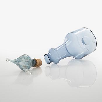 Kaj Franck, karahvi, "1502/KF 502", lasia, signeerattu K. Franck Nuutajärvi Notsjö -61.