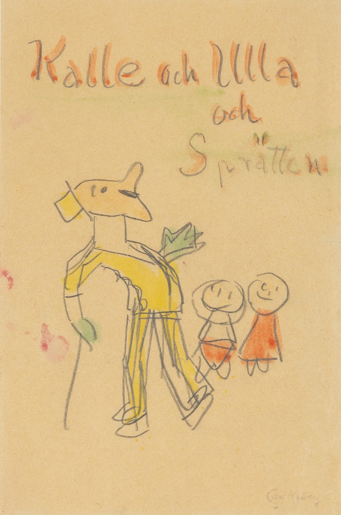 Carl Kylberg, omslag till  "Kalle och Ulla och Sprätten".