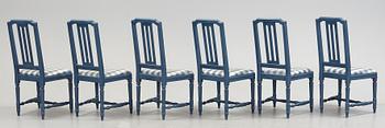 STOLAR, 6 stycken, gustaviansk stil, sent 1900-tal.