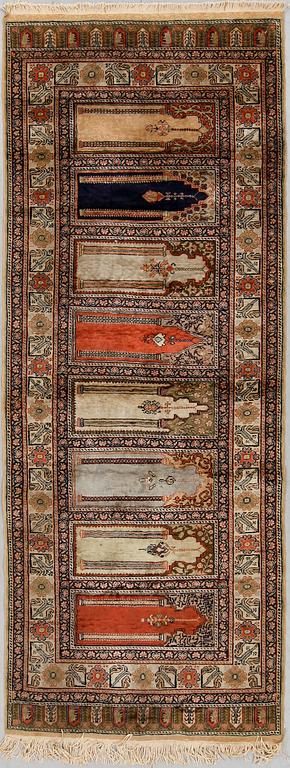 GALLERIMATTA, semiantik, Kayseri saff, delvis silke, ca 227x86.