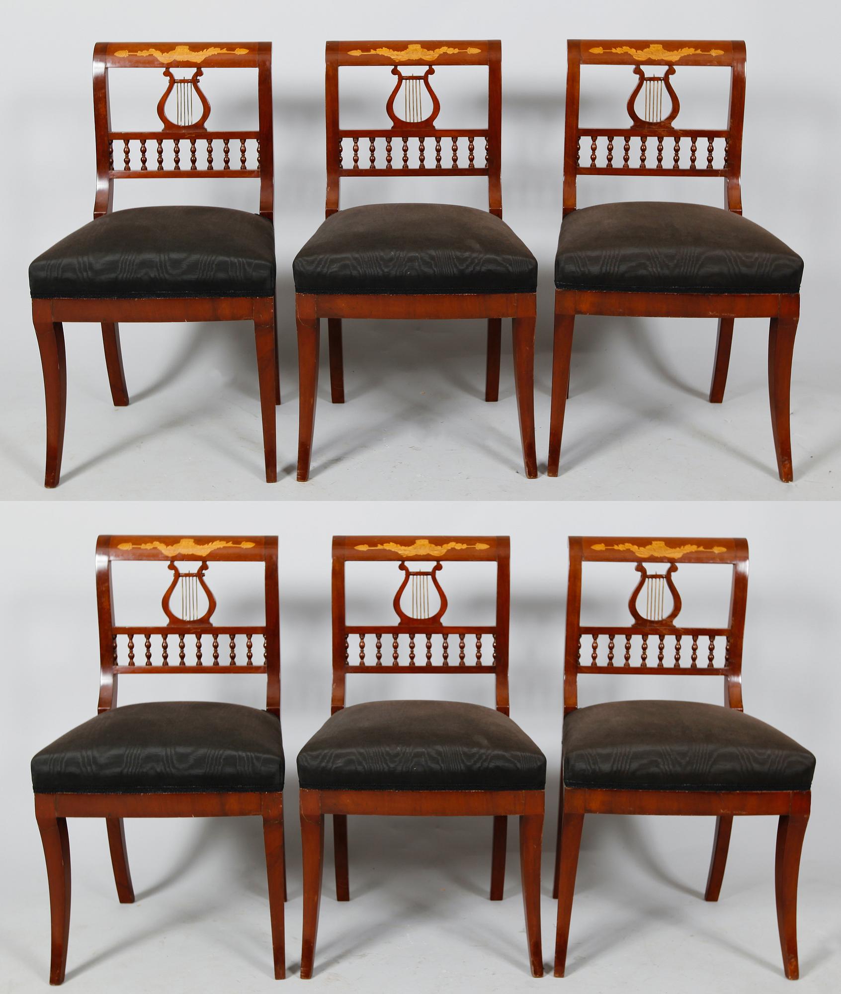 STOLAR, 6 st, senempire, 1800-talets mitt.