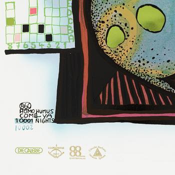 Friedensreich Hundertwasser, photo lithograph and silk screen with metal embossing, 1984. Signed and numbered 4377/10002.