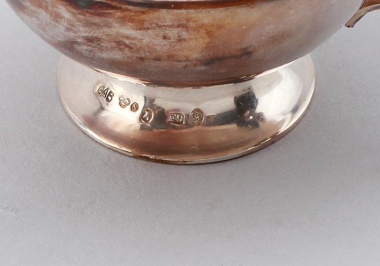 PUNCHMUGGAR, 12 st, silver, GAB, 1950-tal. Vikt ca 405 gram.