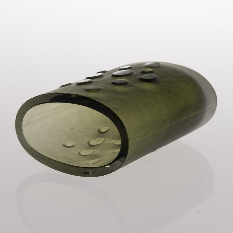 A glass vase signed Tapio Wirkkala.