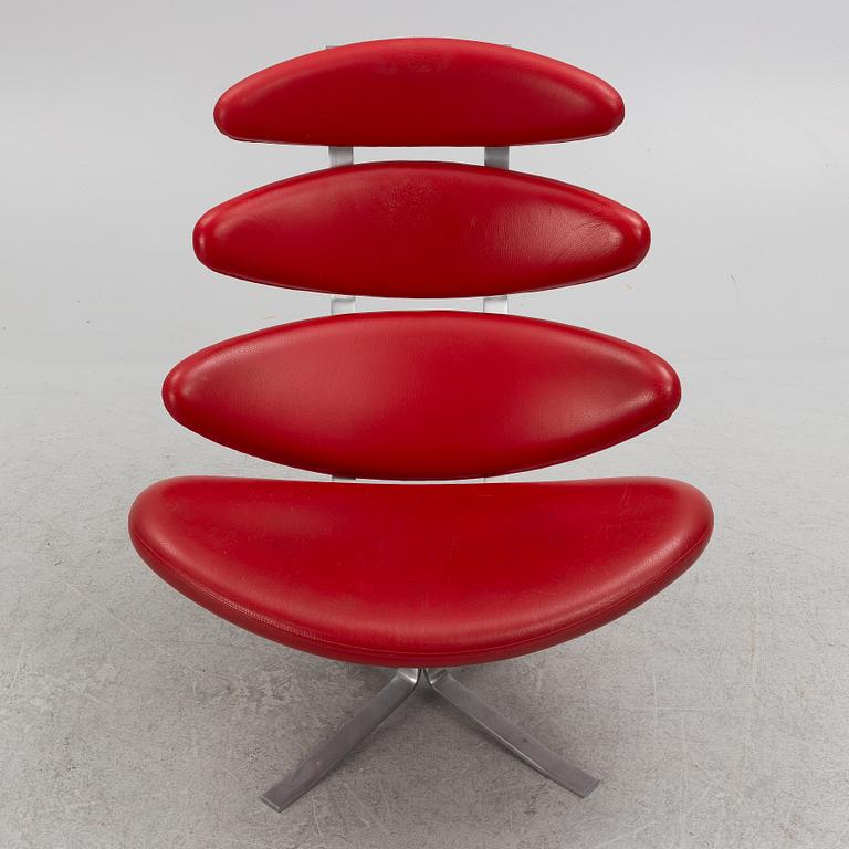 Poul Volther, easy chair with footstool, "Corona EJ 5", Erik Jørgensen, Denmark.