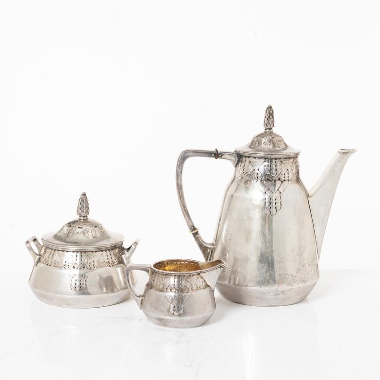 Coffee service, 3 pieces, silver, Art Nouveau, Anna Ohlsson & Co Östersund, 1910.