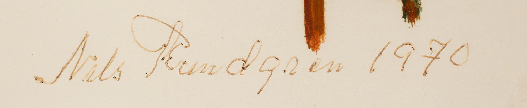 NILS "BJÖRNJÄGARN" RUNDGREN, gouache, sign och dat 1970.