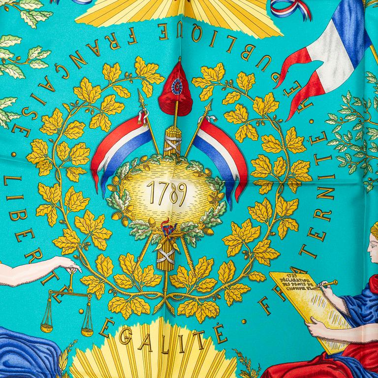 Hermès, scarf, "1789 Liberté Égalité Fraternité".