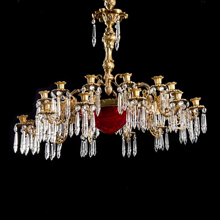 TAKKRONA, brännförgylld, Ryssland 1860-1880-tal. Höjd ca 90 cm.