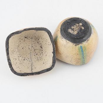 Ulf Johansson, lidded box, raku, Sweden, circa 2000.