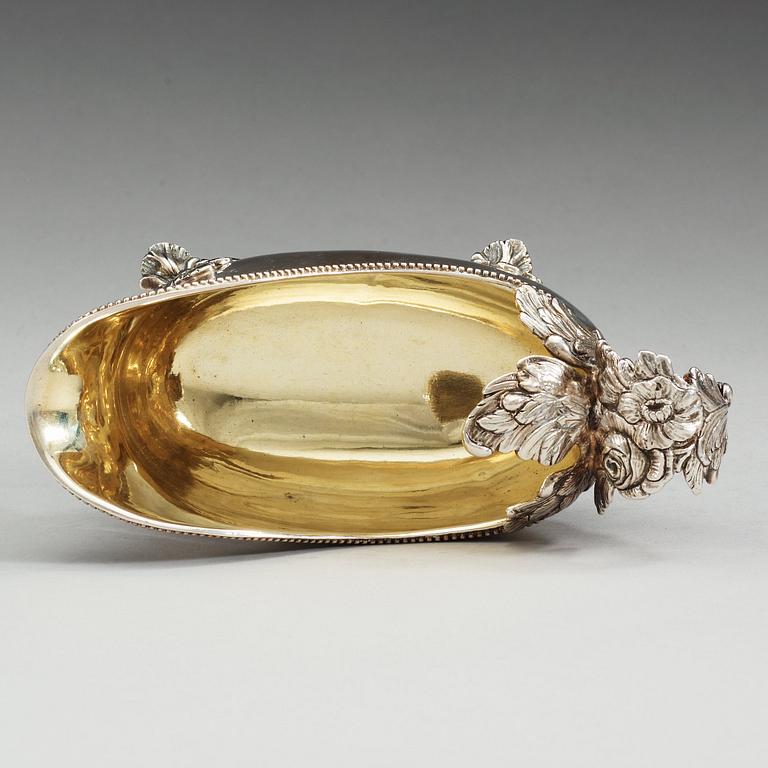 A Swedish 18th century parcel-gilt cream-jug, makers mark of Anders Schotte, Uddevalla 1793.