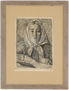 EDUARD WIIRALT, etching, signed and dated Vernis-mou 1942.