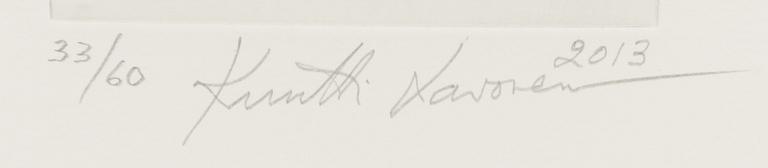 Kuutti Lavonen, etsaus, signeerattu ja päivätty 2013, numeritu 33/60.