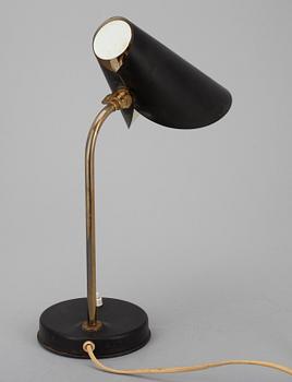 BORDSLAMPA, mässing och plåt, 1900-talets mitt.