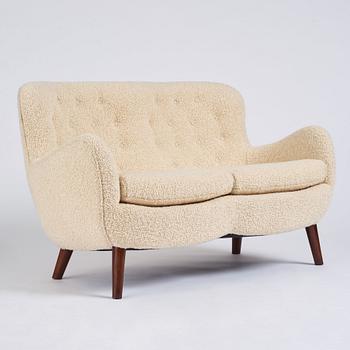 Frits Schlegel, "Love seat" soffa, Fritz Hansen, Danmark 1940-50-tal.