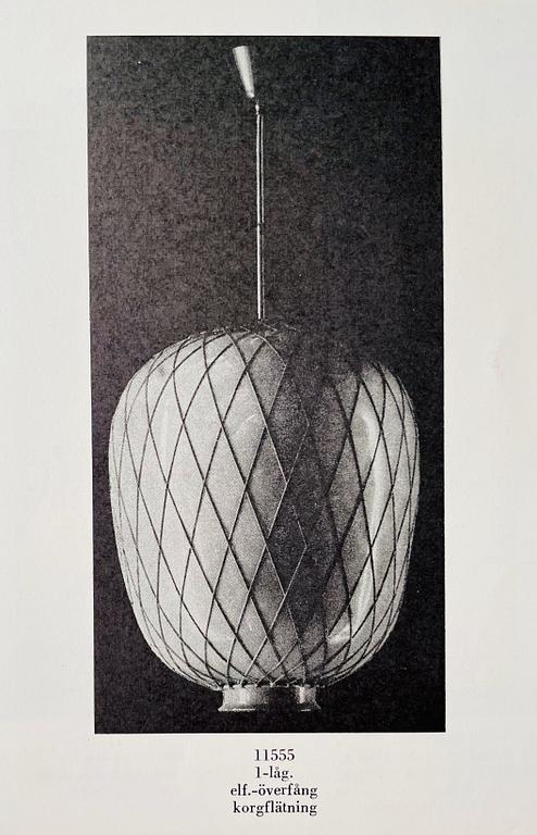 Harald Notini, taklampa, "modell 11555" Arvid Böhlmarks Lampfabrik, 1940-tal.