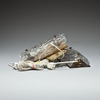 VÄGGLAMPOR, 3 st, Carl Fagerlund, Orrefors.