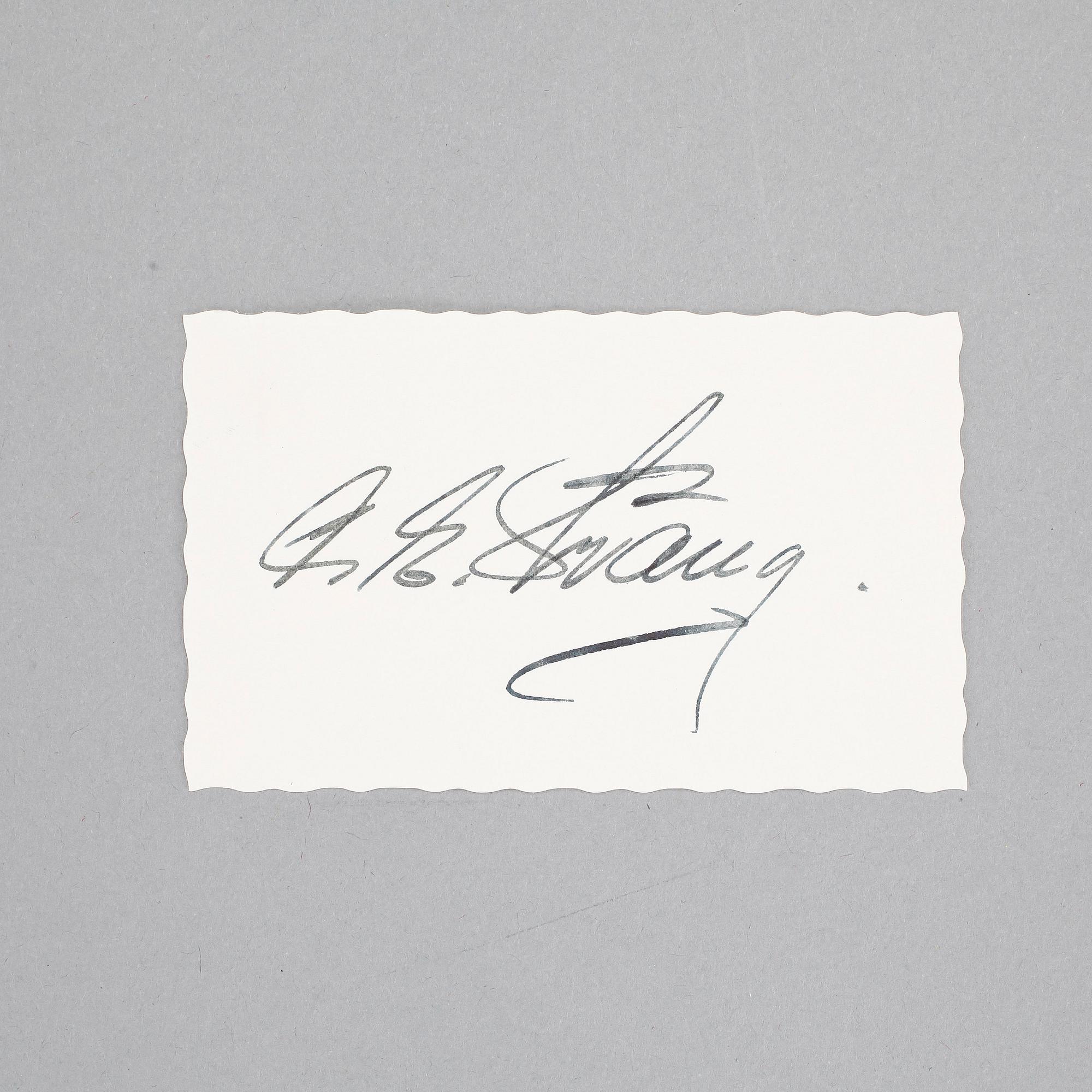 AUTOGRAFER AV POLITIKER, 30 st, bla Kurt von Schuschnigg, Bruno Kreisky och Gunnar Sträng, egenhändiga.