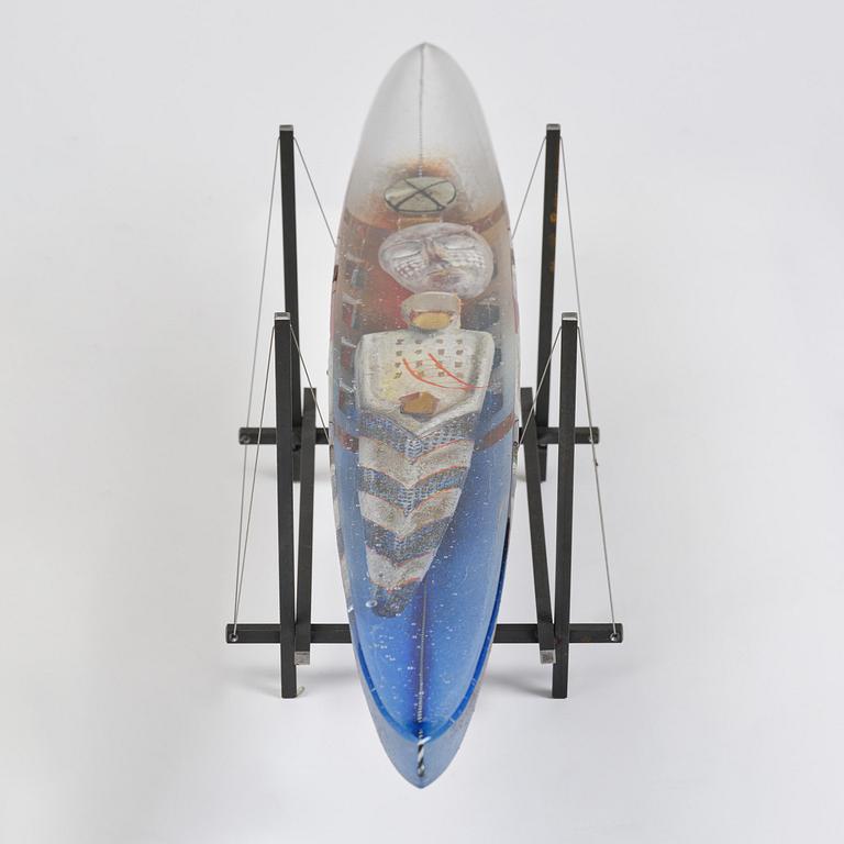 Bertil Vallien, "Sleeping Princess un-20", a unique sand cast glass sculpture, Kosta Boda, Sweden.