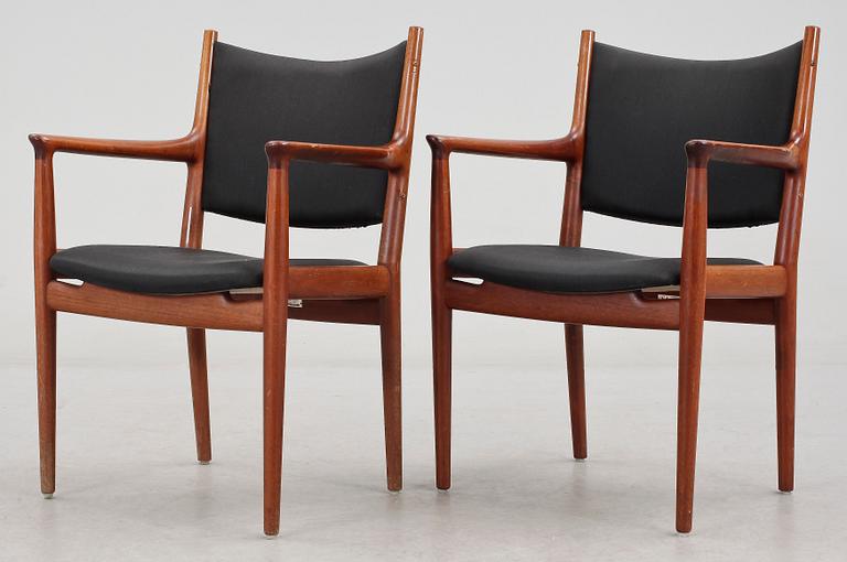 KARMSTOLAR, ett par, Hans Wegner "JH-713", Johannes Hansen Möbelsnedkeri, Danmark, 1900-talets andra hälft.