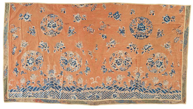 A Chinese silk embroidery, Qing dynasty, 19th Century.