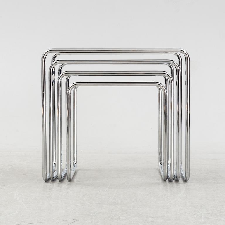 Marcel Breuer, a four-piece model B9 nesting table from Thonet.