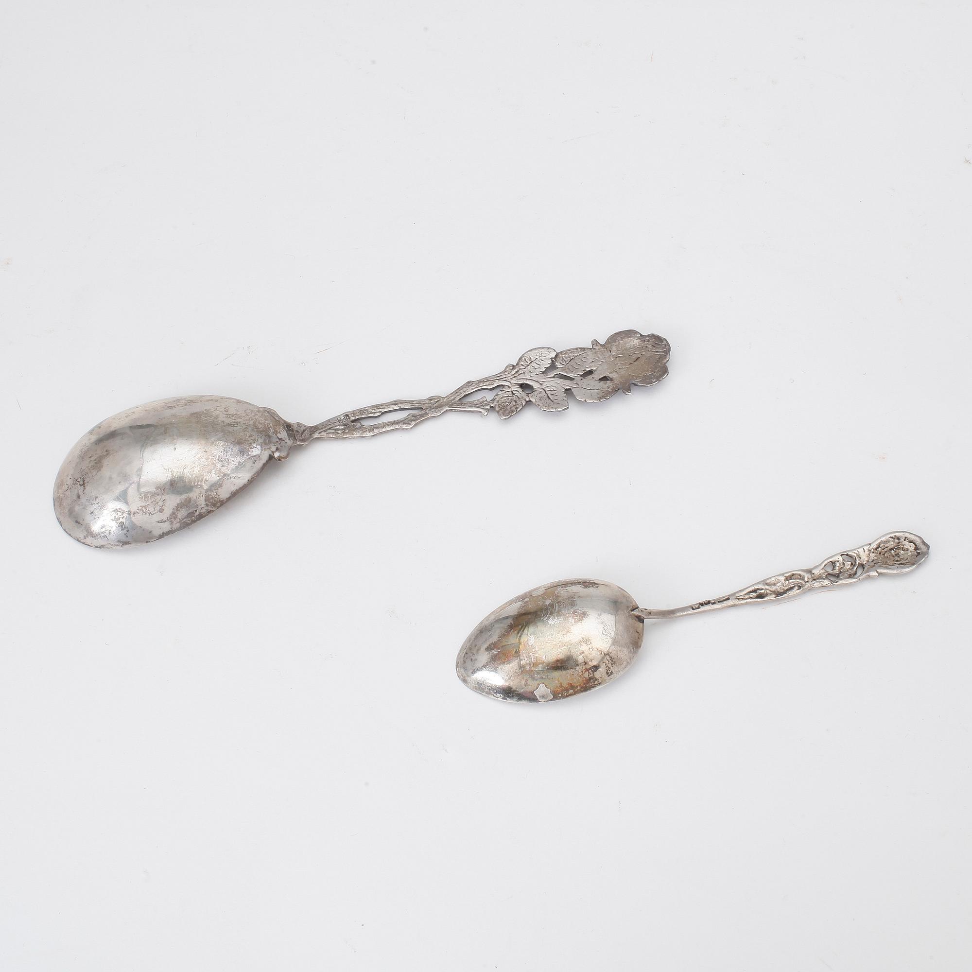 SKEDAR, 2 st, silver, bla Norge. Vikt 69g.